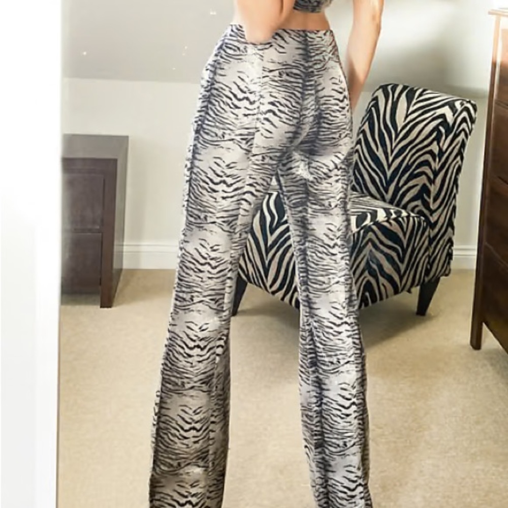 Collusion Shiny Zebra Print Women's Pants